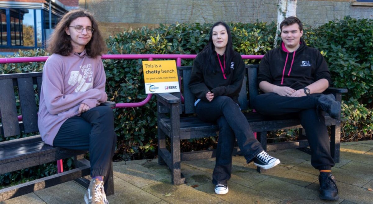 Picture of students using a new social space